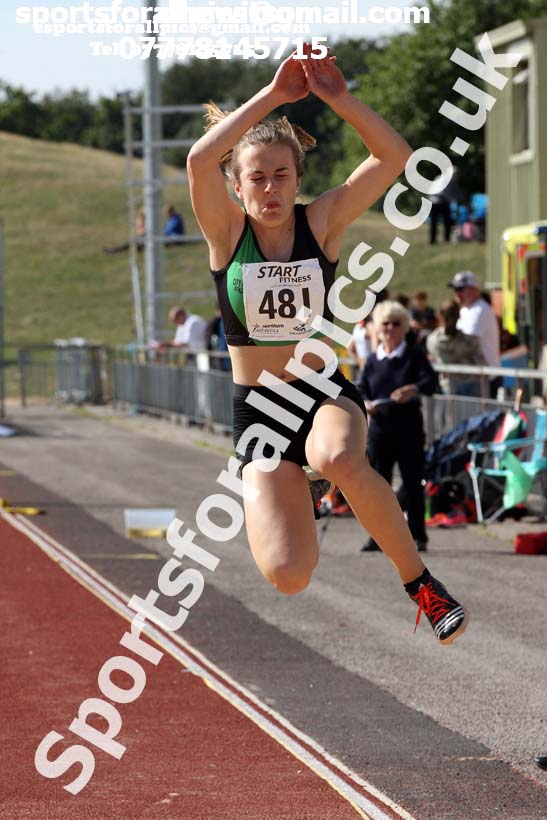 Womens under-17s long jump, 2018 Northern Under-17s/U-15s/U-13s Champs., Wavertree Athletics Centre, Liverpool. Photo: David T. Hewitson/Sports for All Pics